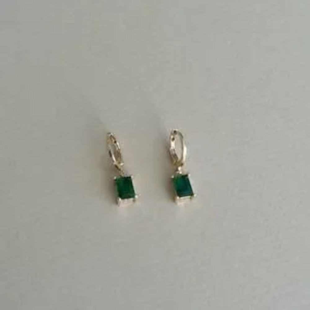 Green?diamond Earrings?N1763